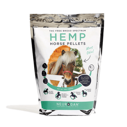 Neurogan Broad-Spectrum Hemp Horse Pellets 4000mg in a silver bag, 4lbs (1800g).
